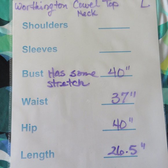 Blue and Aqua Circle Pattern Cowel Neck Tank Top.....325 - Picture 8 of 8